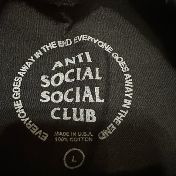 Anti Social Social Club Black Tee with Orange Logo A-100 - Picture 2 of 5
